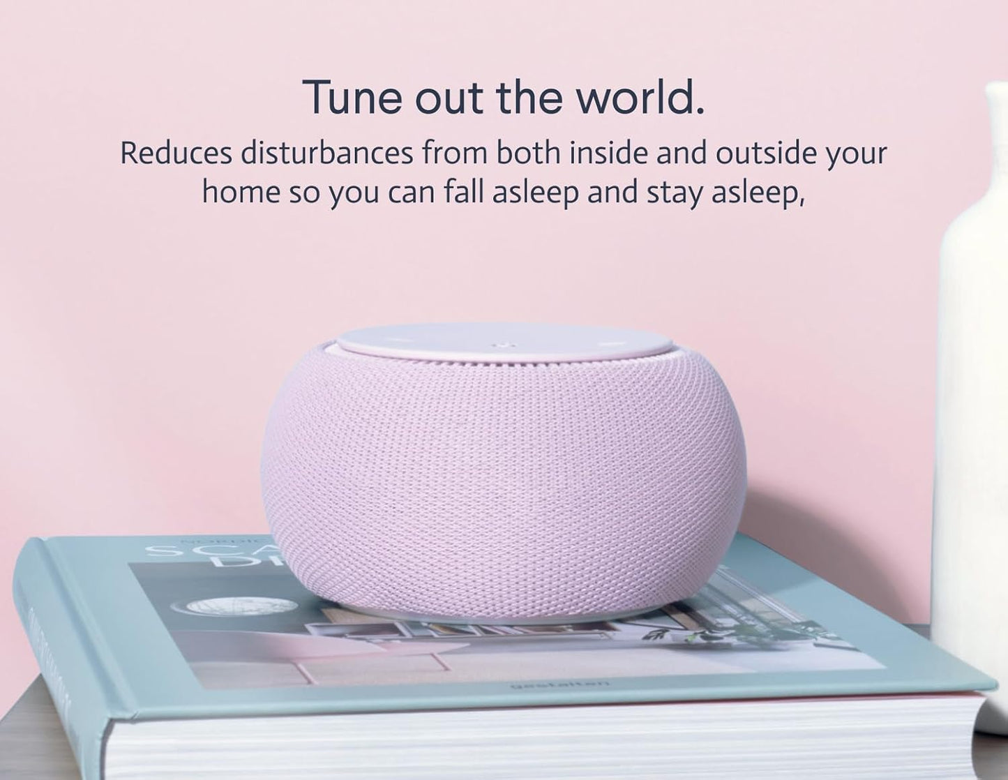 SNOOZ Pro - Smart White Noise Machine & Travel Case - Real Fan Inside, Non-Looping White Noise, Adjustable Tone & Volume - App-Based Remote Control & Sleep Timer - Blush