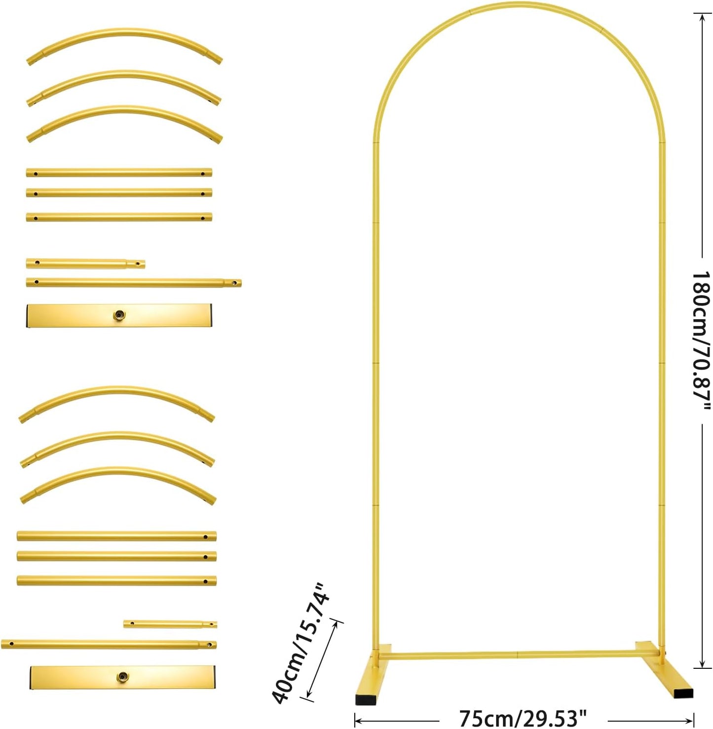 6 FT Metal Arch Backdrop Stand, Wedding Arch Frame for Parties, Birthday, Baby Shower, Graduation, Wedding, Bridal Shower, Arch Decoration of Garden, Floral, Balloon