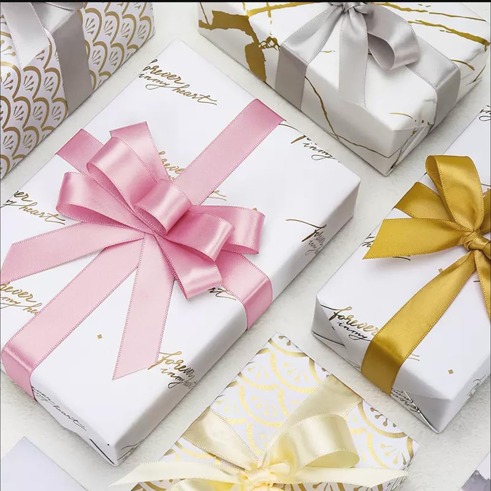 3/8" x 25 Yards Satin Ribbon, Light Purple Silk Ribbon Ideal for Gift Wrapping, Floral Bouquets, Crafts, Wedding Party Decorations, Christmas and Sewing Projects