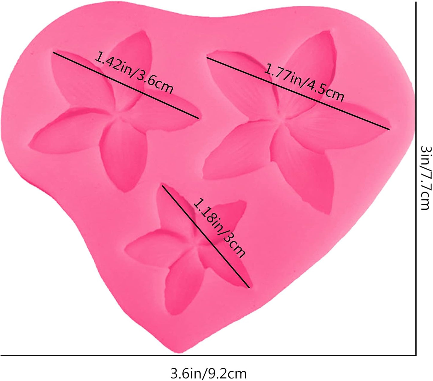 Frangipani Plumeria Flower Silicone Molds for Cake Decoration, Non Stick Fondant Mold for DIY Chocolate Candy Cookie Cupcake Jelly and Polymer Clay