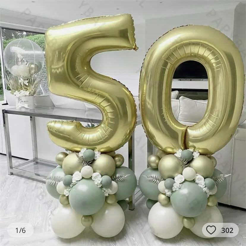 Number 3 Balloon 40 Inch, Big Large Foil light gold Number Balloons, Jumbo Giant Mylar Number 3 Balloons for 3 Year Old Birthday Party Decorations (Number 3)
