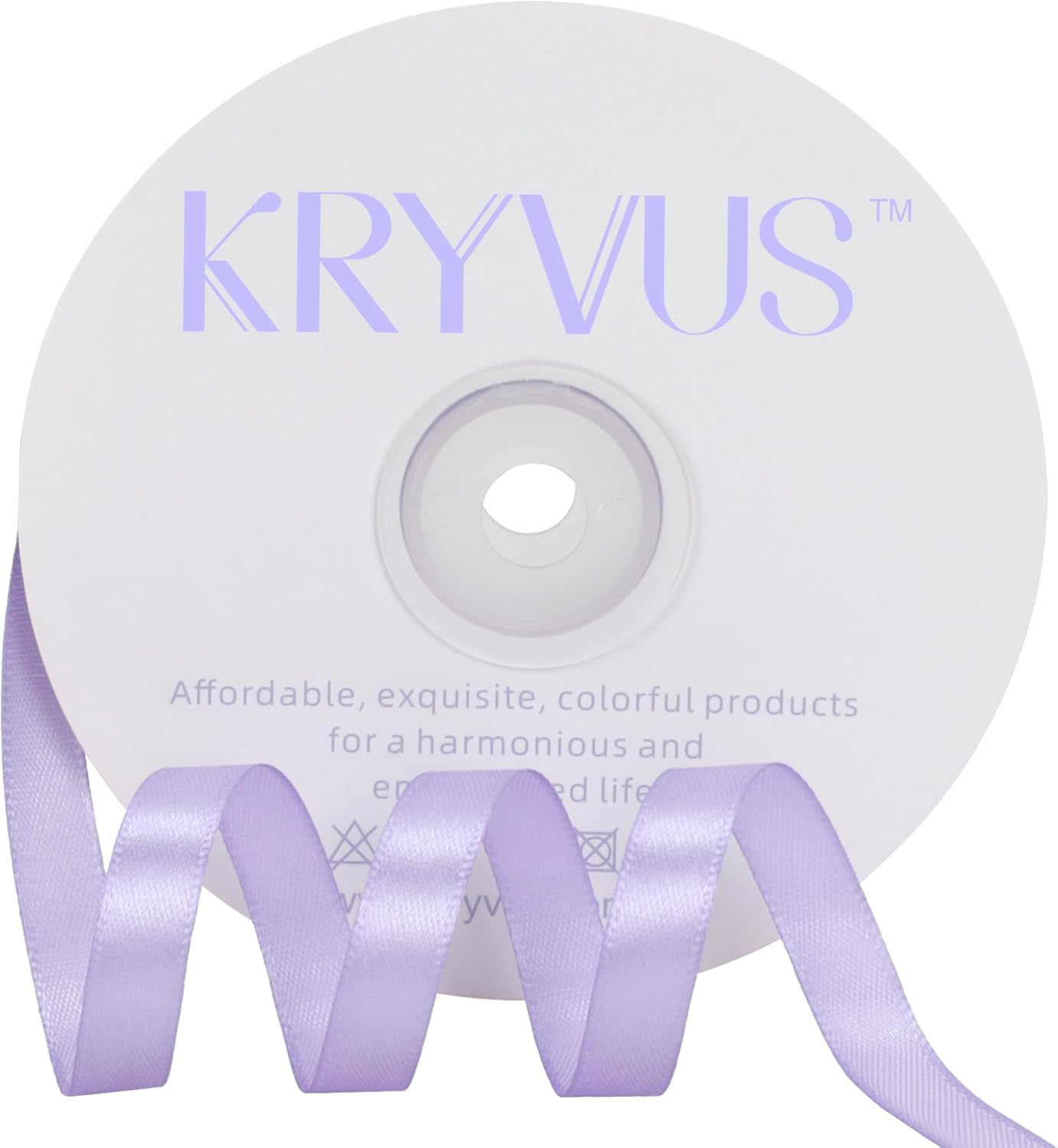 Lavender Satin Ribbon 3/8 inch X Continuous 50 Yards, Single Face Polyester Ribbon Perfect for Gift Wrapping, Flower Bouquet, Wedding Decor, Crafts, Bow Making, Sewing and More