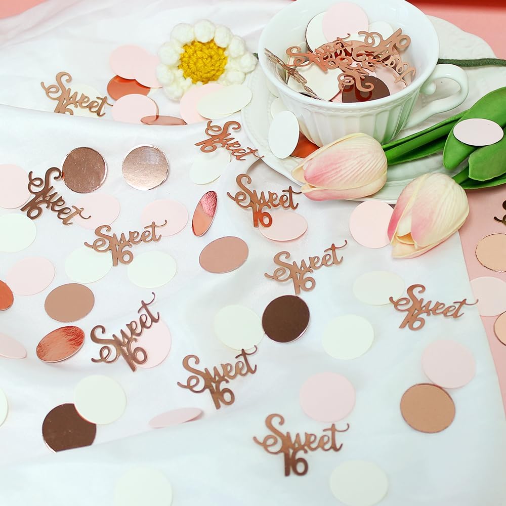 Sweet 16 Birthday Decorations for Girl Happy 16th Birthday Confetti Wedding Anniversary Table Scatter Party Supplies 300PC