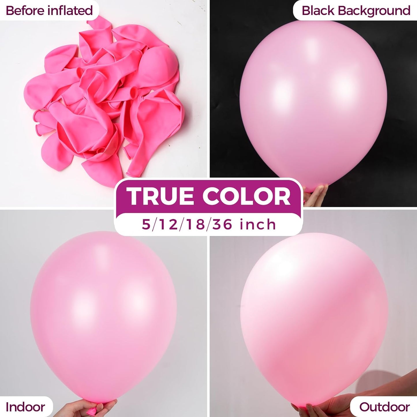 Bezente Pink Balloons Latex Party Balloons - 100 Pack 12 inch Round Helium Pink Balloons for Birthday Wedding Anniversary Bridal Shower Gender Reveal Party Decoration