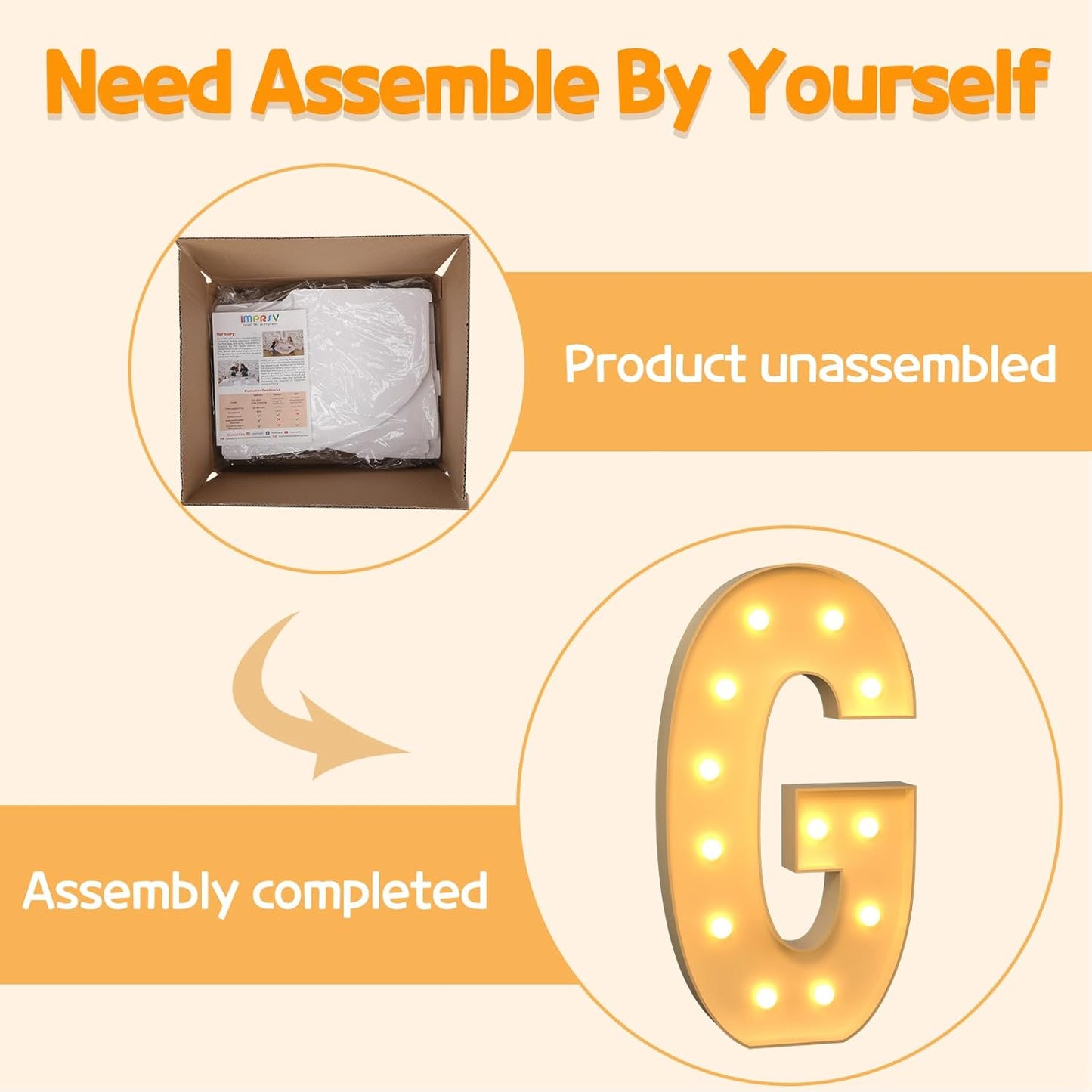 Marquee Letters 4 Feet Tall Large Light Up Letters G Happy Birthday Decorations Marry Me Engagement Party Decor Yellow Light Birthday Decorations Balloon Arch Kit Foam Sign G