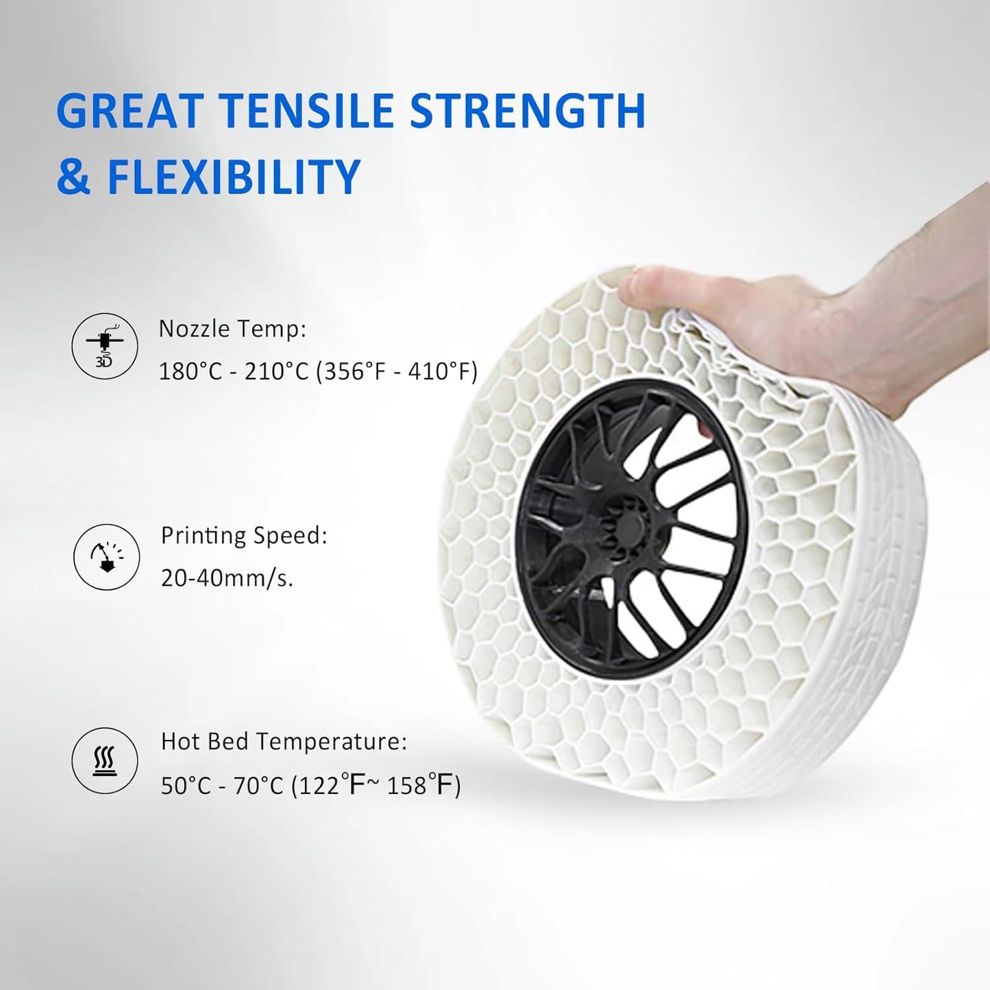 Geeetech TPU Filament 1.75mm – 95A Flexible 3D Printer Filament with High Elasticity, 1KG (2.2lbs) Spool, Dimensional Accuracy ±0.03mm, Fits Most FDM Printers (Pink)