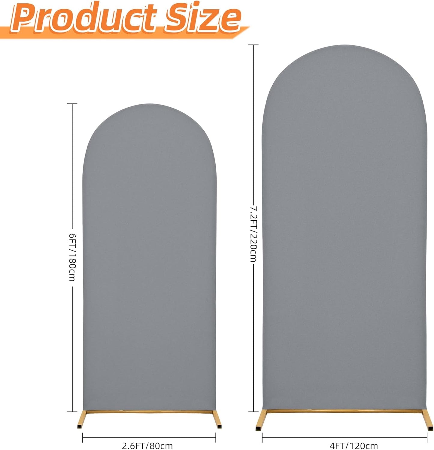 Wedding Arch Cover 7.2FT 6FT Arch Backdrop Cover Spandex Fitted Arch Cover for Round Top Chiara Backdrop Stand Covers for Wedding Birthday Party Baby Shower Banquet Ceremony Decoration