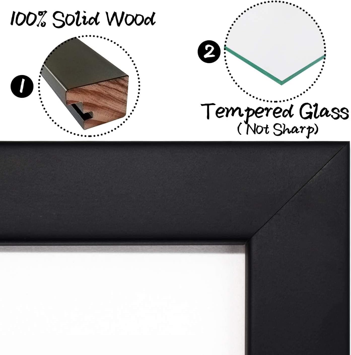 Golden State Art, 8.5X11 Photo Frame with Mat for 4 2X6 Photo Booth Pictures, Includes Real Glass & Easel Back Display, Make A Good Gifts, Black, 2 Pack