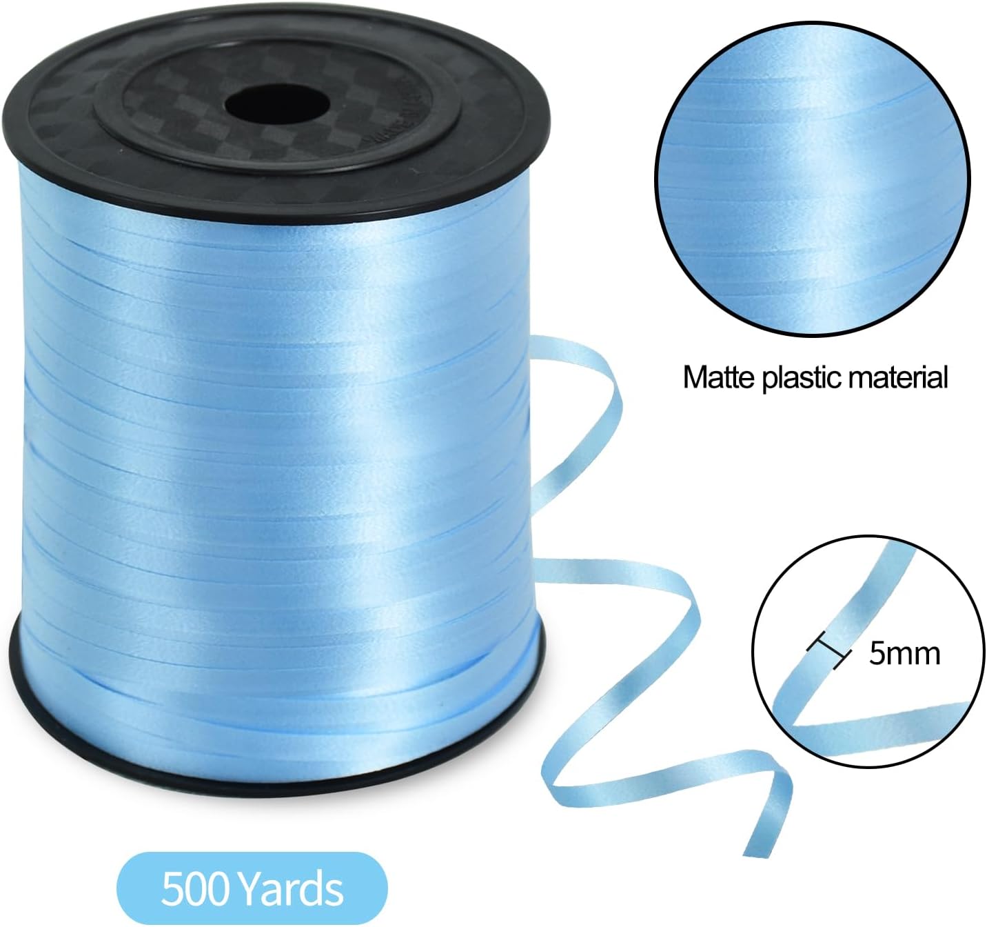 TONIFUL 500 Yards Curling Ribbon-Balloon Ribbon-Balloon String for Art&Craft Decor,Gift Wrapping,Ribbons and Bows for Christmas New Year Birthday Gifts Graduation Supplies (Light Blue)