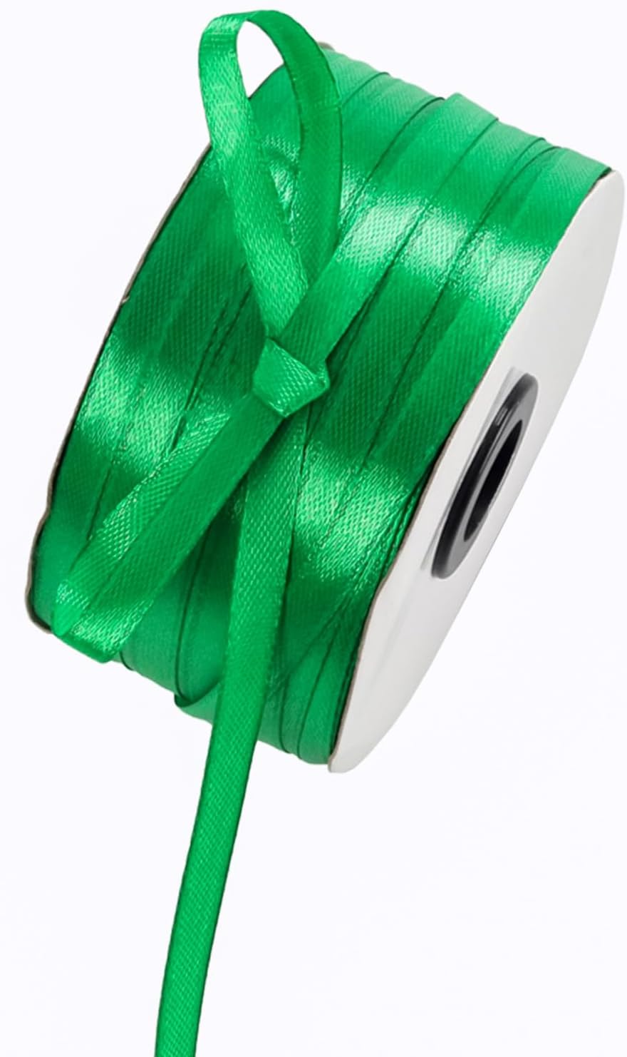 1/4" x 230 Yards Emerald Green Satin Ribbon Single Faced Bulk Fabric Ribbons for Gift Wrapping, Crafting and DIY Projects, Hair Accessories, Tiny Bows