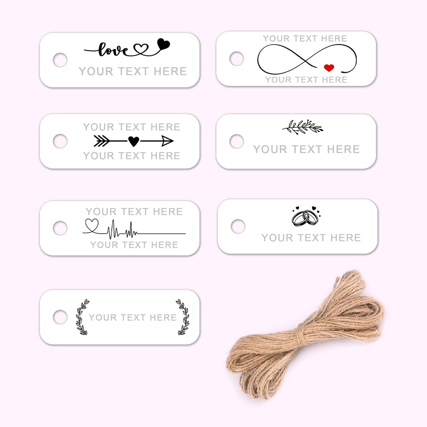 Custom 2x0.68inch 100pack Gift Tags with Strings,Personalized Thank You Tags Party Decoration Paper Gift Labels for Birthday Wedding Favor Baby Shower Floral Hang Tag Hangtag