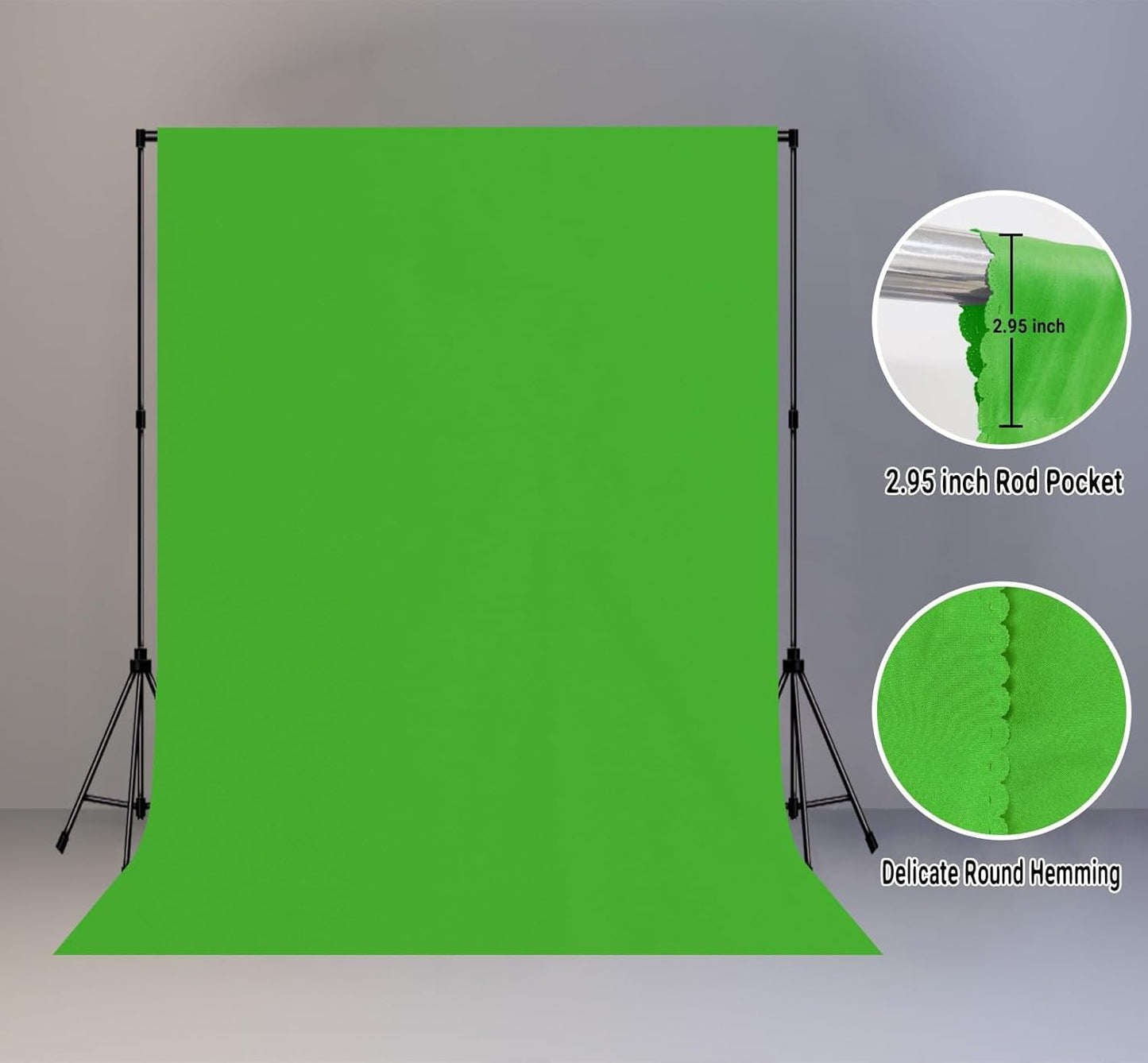 Green Portable Backdrops 5x7ft Solid Color Photo Backdrops Photoshoot, Photography Background Curtain