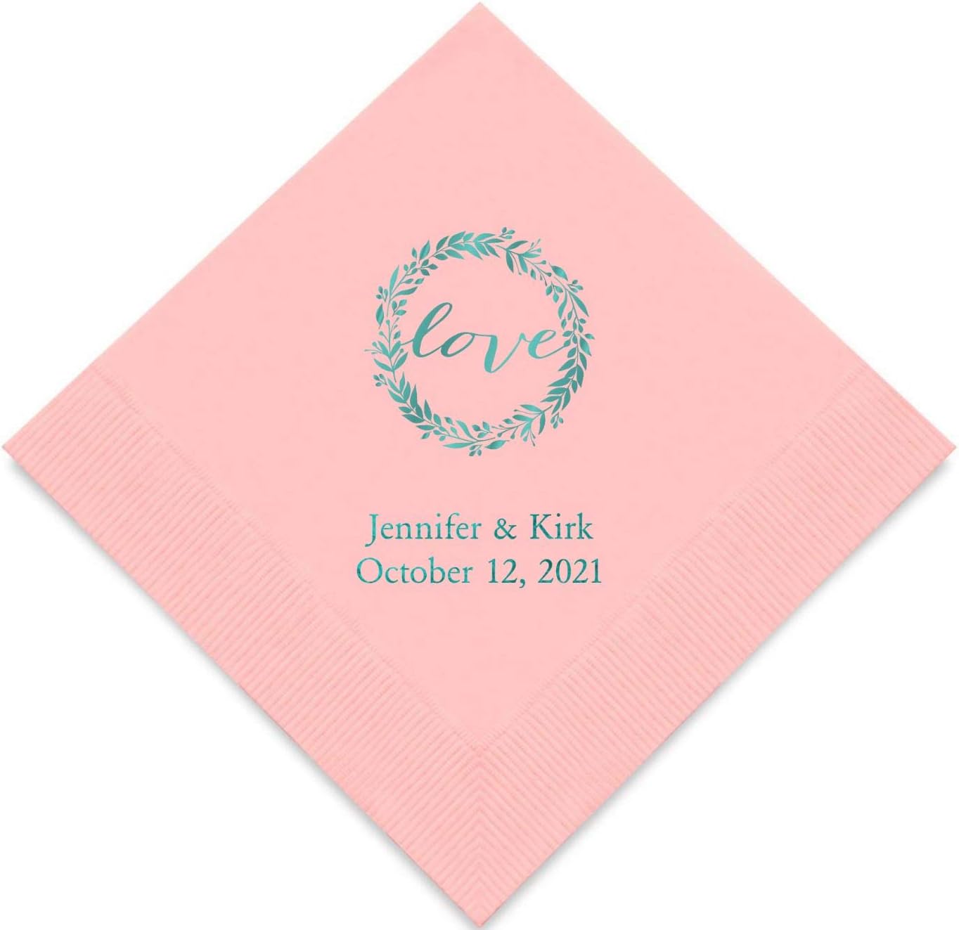 Weddingstar Personalized Printed Paper Napkins 3-Ply 50 Pack - Luncheon Classic Pink