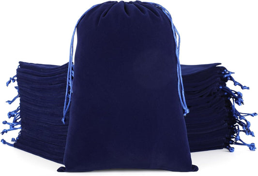 Velvet Drawstring Jewelry Bag, 50Pcs Blue Dice Bag, 7x10 Tarot Card Holder, Or Wrapping Halloween Party Favors, Small Bussiness, Toys, Board Game