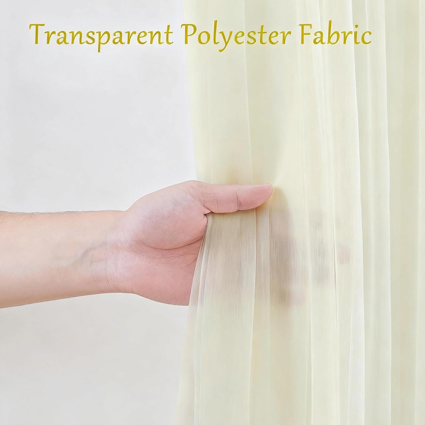 10x10 Ivory Tulle Backdrop Curtains for Parties, Sheer Backdrop Curtain Wedding Photo Background Drapes for Baby Shower Photography Birthday Party