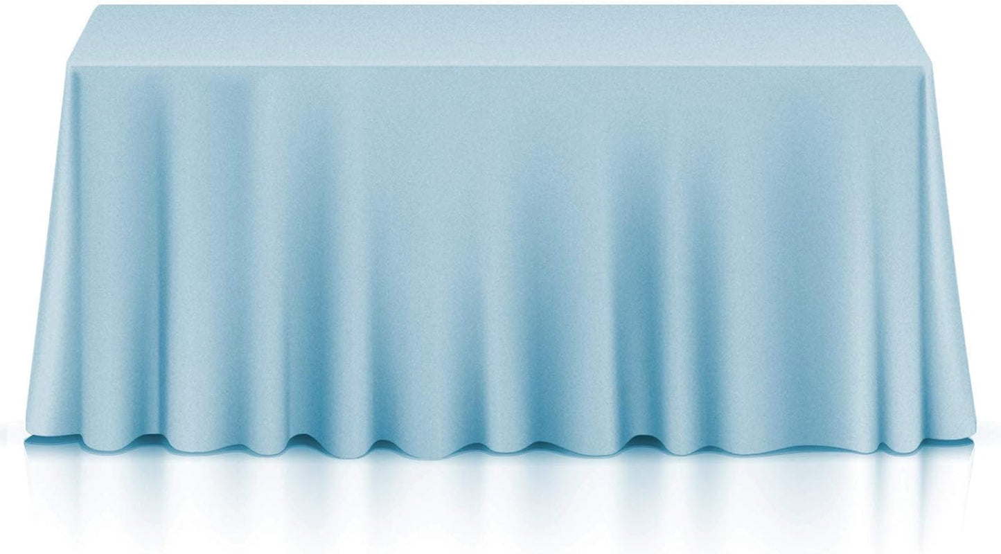 Lann's Linens - 10 Premium 90" x 132" Tablecloths for Wedding/Banquet/Restaurant - Rectangular Polyester Fabric Table Cloths - Baby Blue