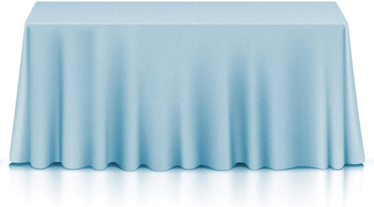 Lann's Linens - 10 Premium 90" x 156" Tablecloths for Wedding/Banquet/Restaurant - Rectangular Polyester Fabric Table Cloths - Baby Blue
