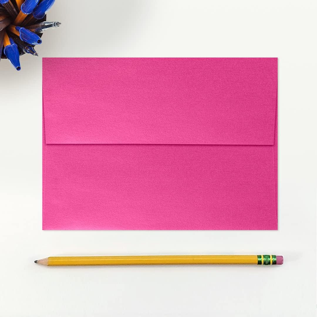 LUXPaper A7 Invitation Envelopes | Peel & Press | 5 1/4" x 7 1/4" | Azalea Metallic | 80lb. Text | 500 Qty