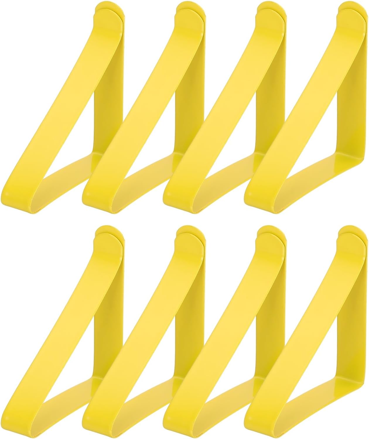 uxcell 8 Pack Tablecloth Clips, Stainless Steel Table Cloth Cover Clamps, 2.56" x 2.68" Windproof Holder Clips for Home Party Picnic Wedding Camping Dining Tables, Yellow