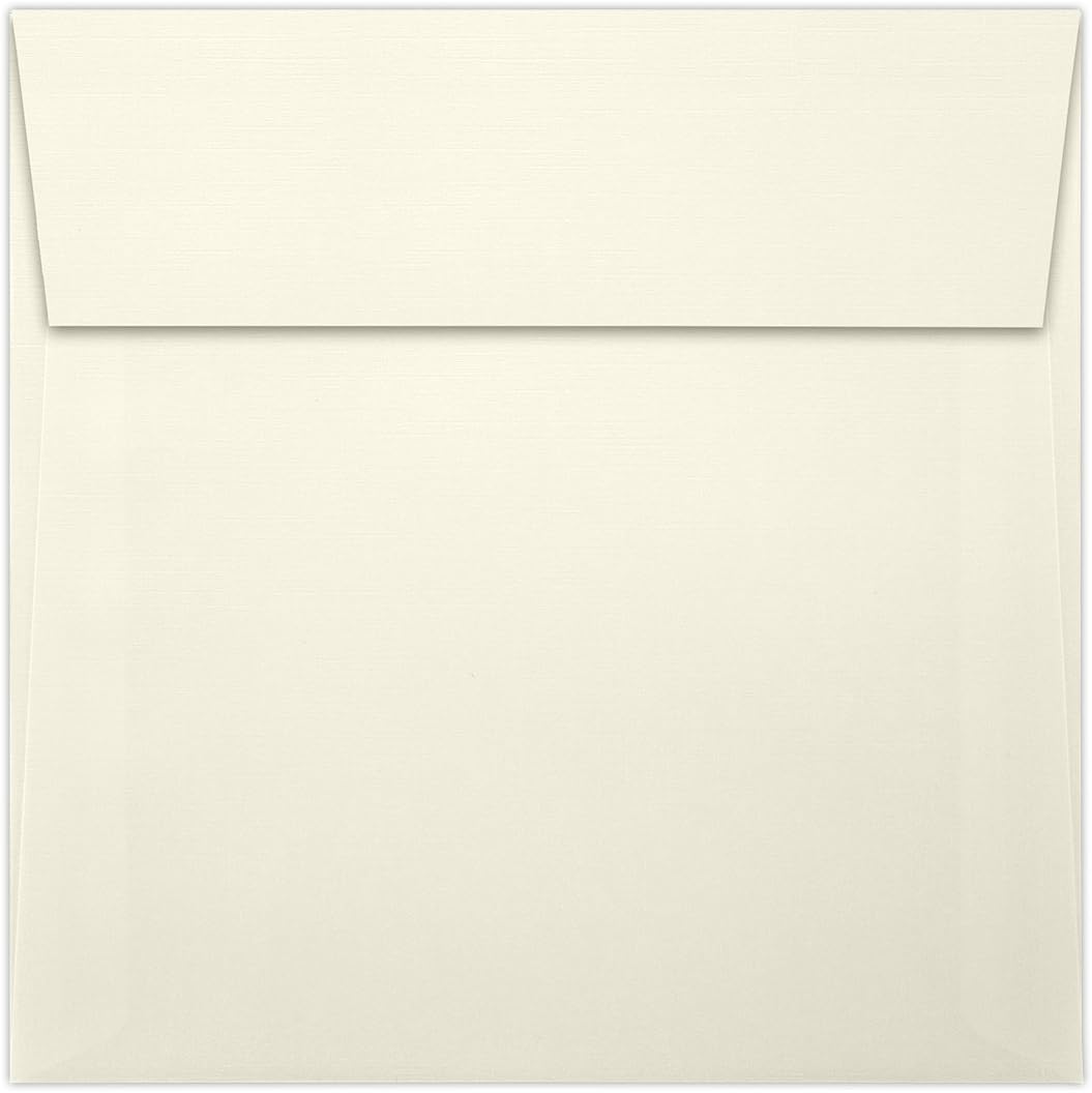 LUXPaper Square Invitation Envelopes | Peel & Press | 5" x 5" | Natural Linen | 80lb. Text | 50 Qty
