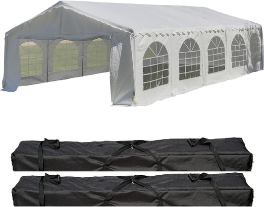 DELTA 32'x16' Budget PE Party Tent - B Model,+ (2) Long Storage Bags Tents for Parties Outdoor Large Commercial Canopy Wedding Event Tents with Removable Sidewalls for Patio Outdoor Events