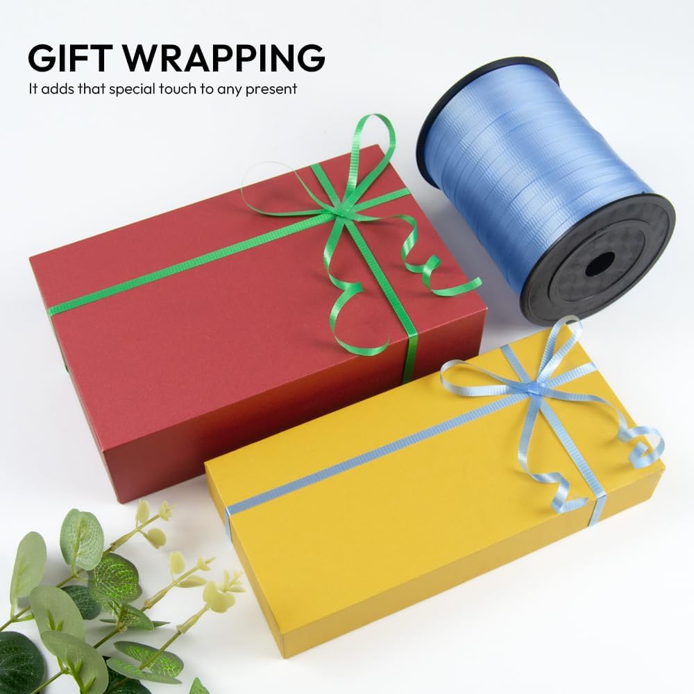 KMER LIFE Golden Crimped Curling Ribbon, 1/5" Wide x 500 Yards Christmas Curling Ribbons for Gift Wrapping, Party Decoration, Balloon String, Crafting, Balloon Ribbons for Florist Flower (1 Roll)