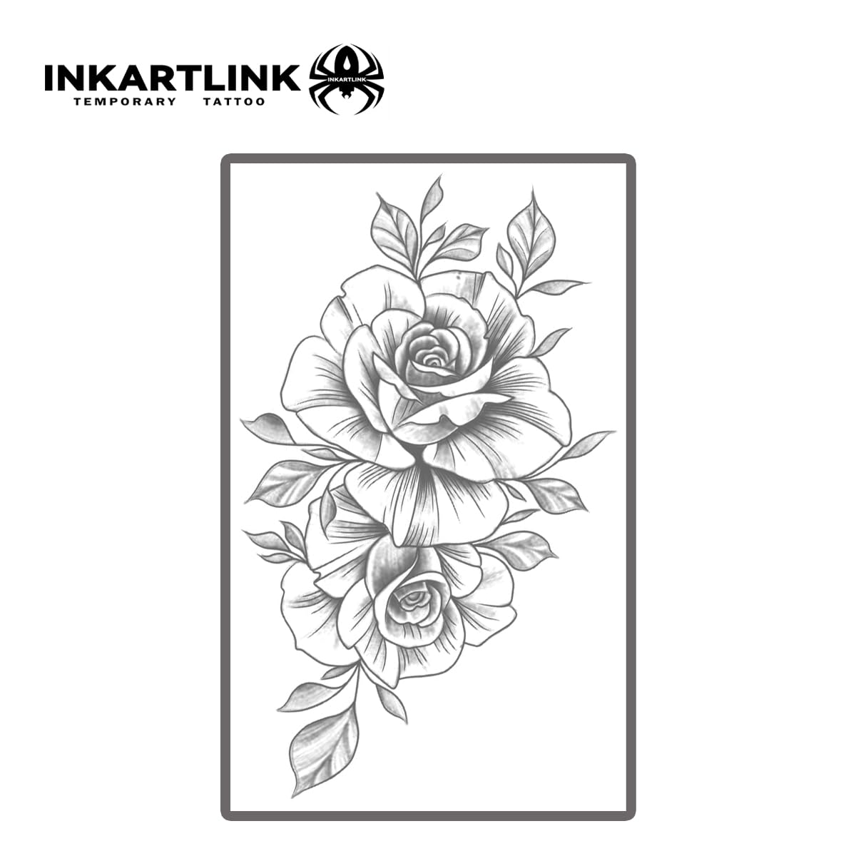 INKARTLINK Tattoo Tech, 2 Sheets Extra Large Semi Permanent Tattoo, Adult Art Design Temporary Tattoos, Lasts 1-2 Weeks, Waterproof, Realistic Look, No Adhesive, No Reflection (Flower)203