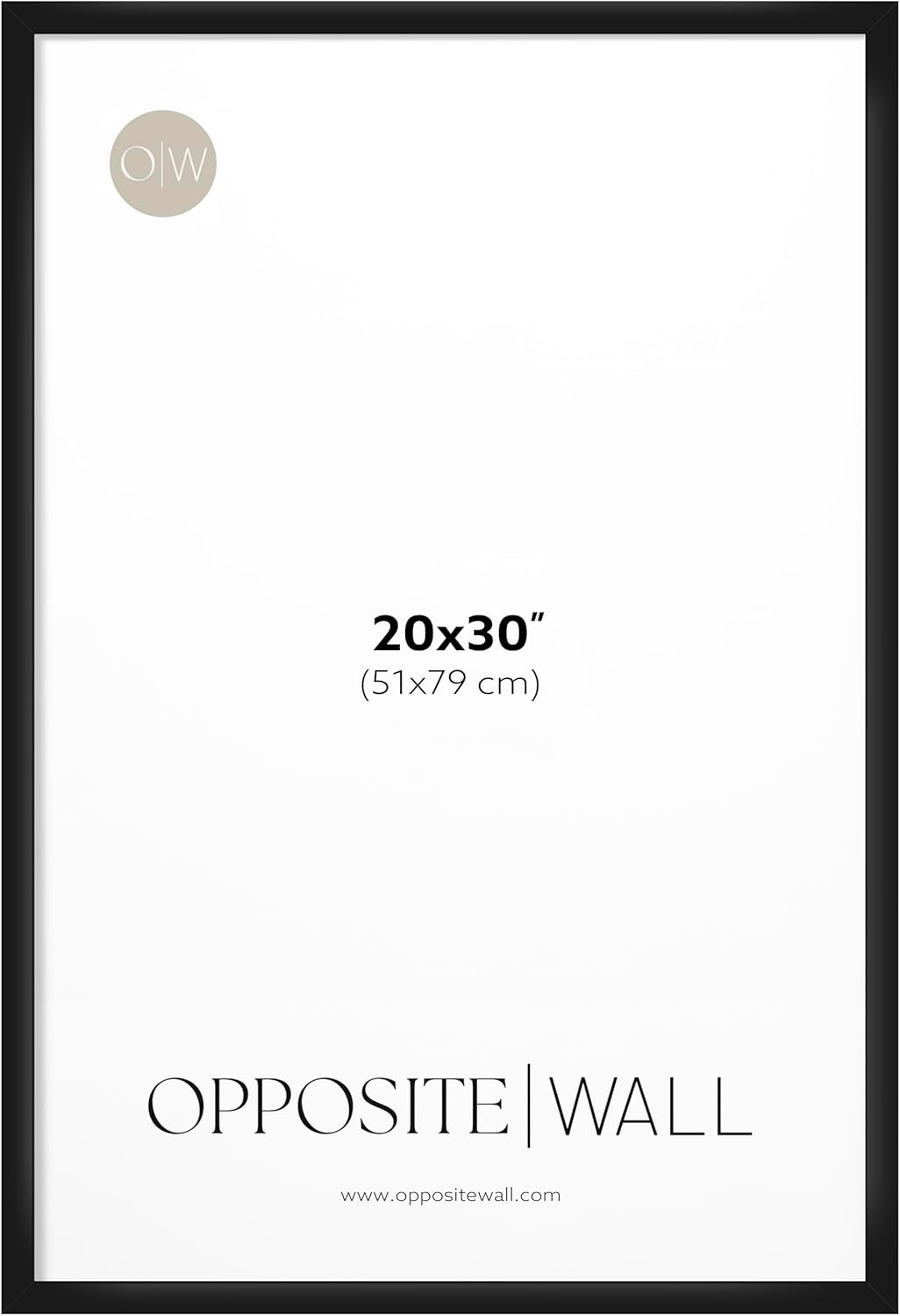 Opposite Wall - 20x30 in - Black Picture Frame - Lightweight, Versatile & Shatterproof - Wall Hanging Photo or Poster Frame - Wall Decor for Office, Gallery & Home, 51x76 cm
