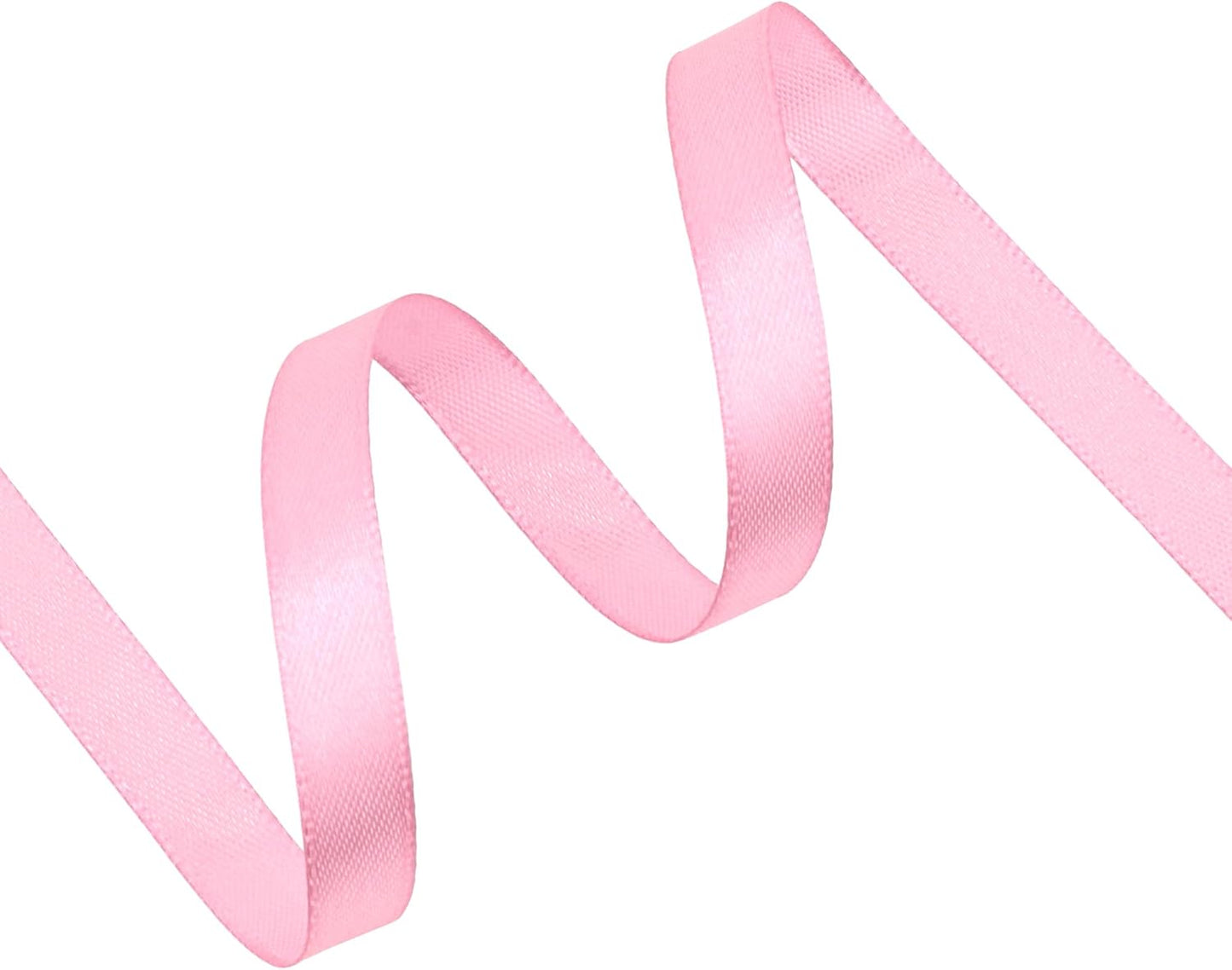 Rose Pink Satin Ribbon 3/8 inch X Continuous 25 Yards, Single Face Polyester Ribbon Perfect for Gift Wrapping, Flower Bouquet, Wedding Decor, Crafts, Bow Making, Sewing and More