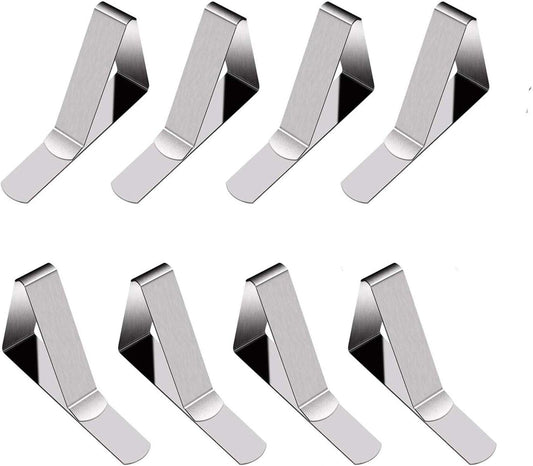 Tripole Tablecloth Clips 8 Pack Stainless Steel Table Cover Clamps Skirt Clips Home Kitchen Restaurant Use