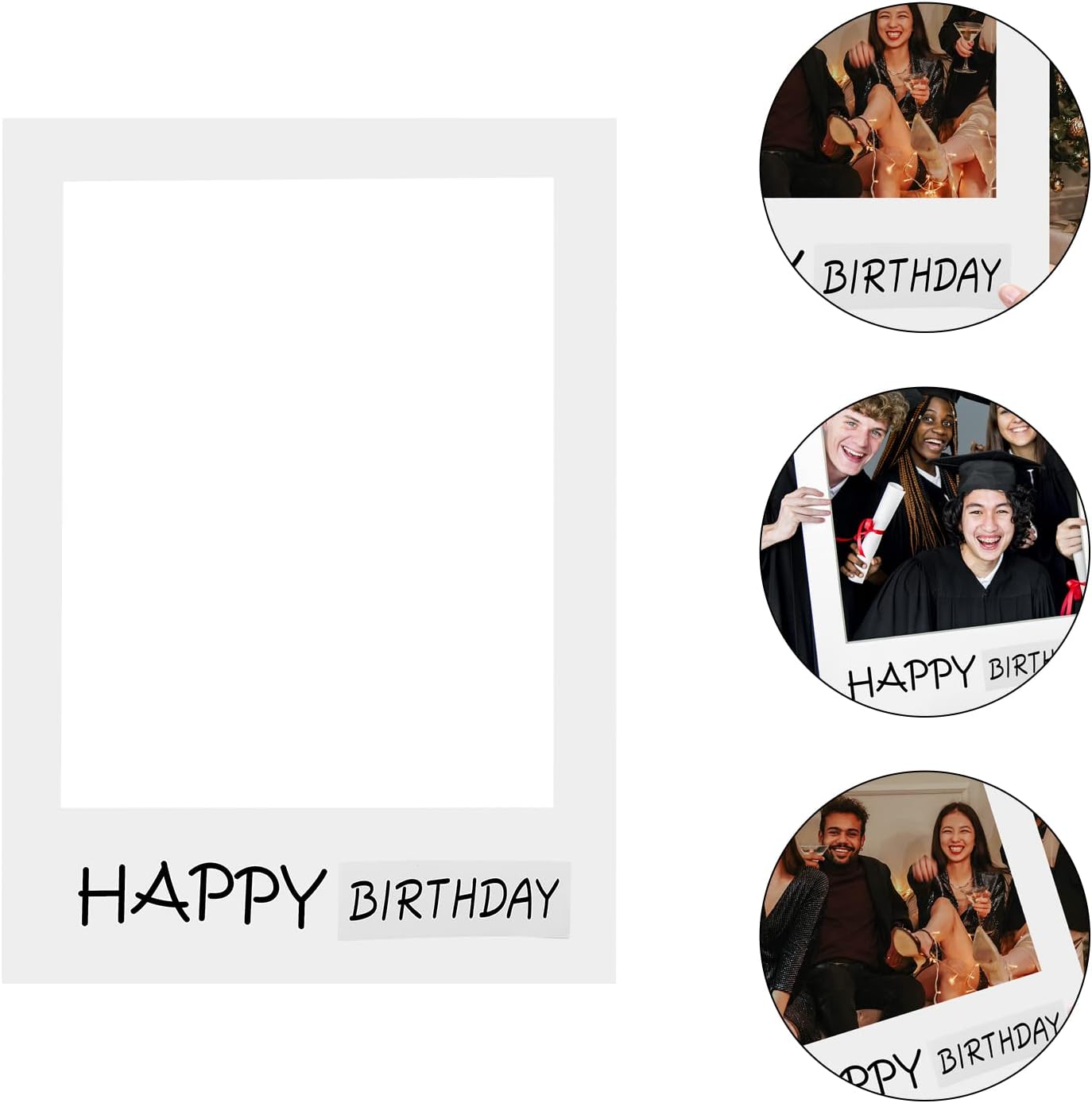 LUOEM Happy Birthday Party Frame Photo Prop Birthday DIY Paper Picture Frame Cutouts Photo Booth Props for Party Supplies