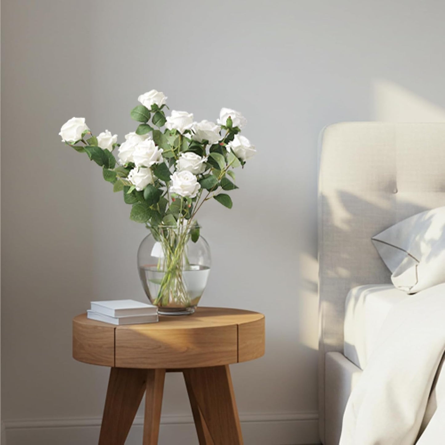 Auihiay 54PCS White Roses Artificial Flower, Fake Silk Roses, Artificial Roses Bulk for Wedding Decorations Table Centerpieces, Mother's Day Valentine's Day Home Decor