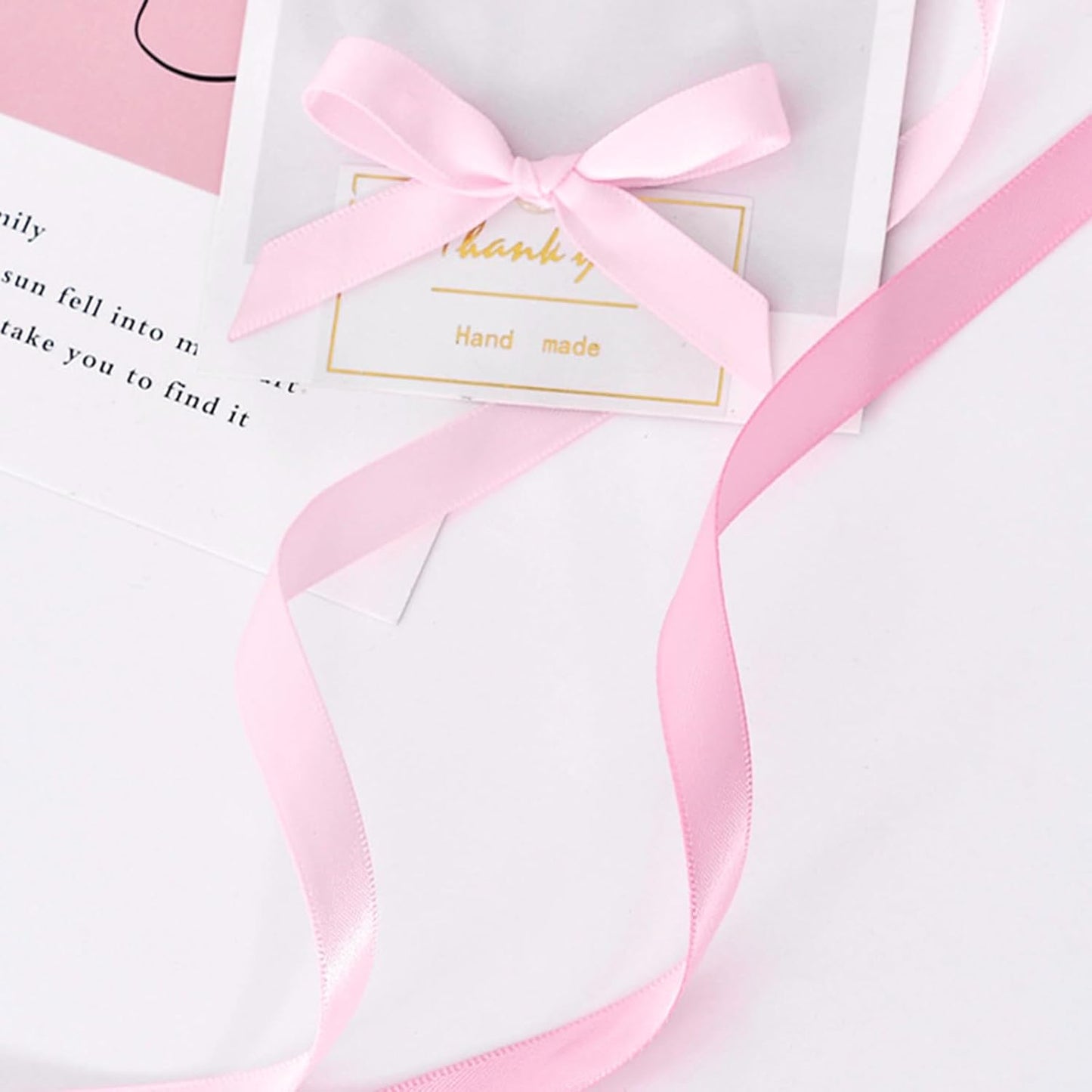 1/2 Inch Pink Satin Ribbon 50 Yards Solid Fabric Ribbons for Gift Wrapping, Crafts and DIY Projects, Bows Making, Wedding, Party, Holiday Decor