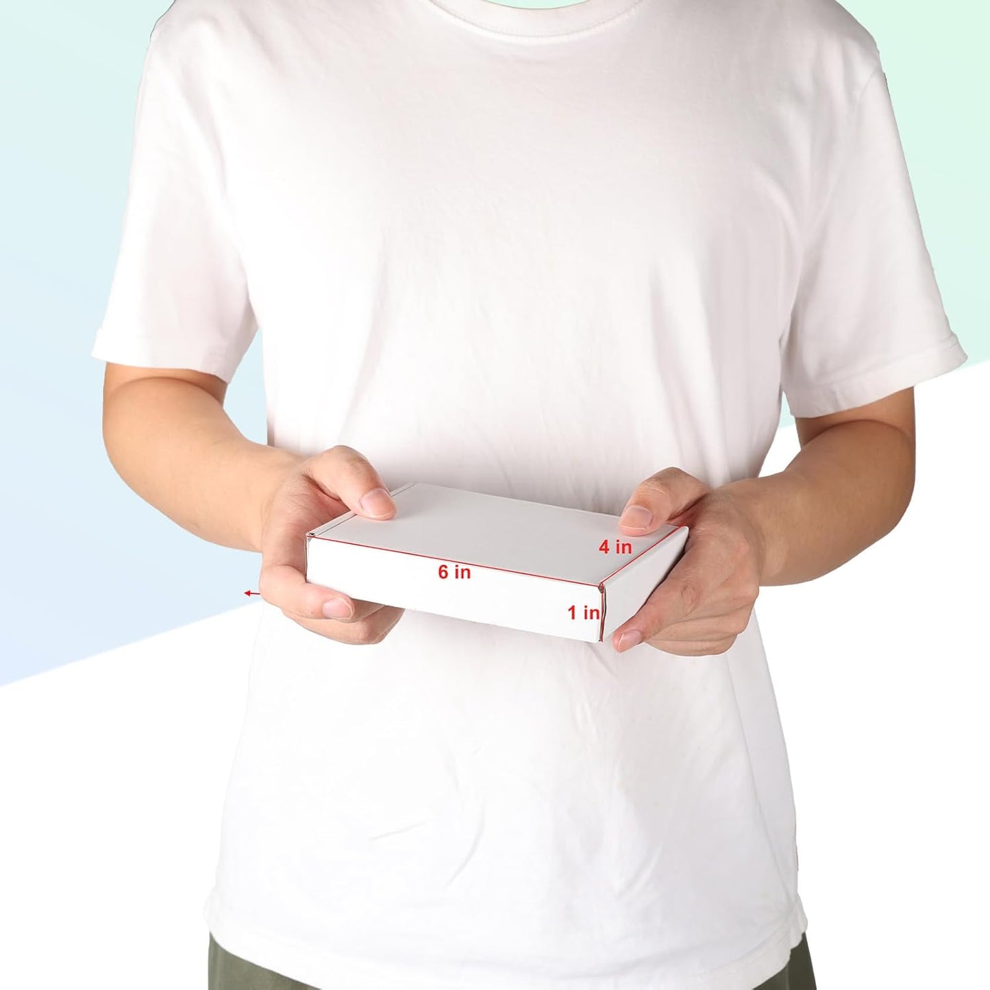 MEBRUDY 6x4x1 Inches Shipping Boxes Pack of 50, Small Corrugated Cardboard Box for Mailing Mailer Packing, White