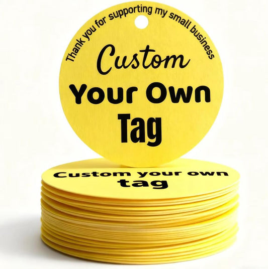 54-108 Pack Custom Hang Tag Personalized Name Paper Tags Customize Any Logo Text Label Tags for Clothes Jewelry Gift Wedding Birthday Favors and Small Business