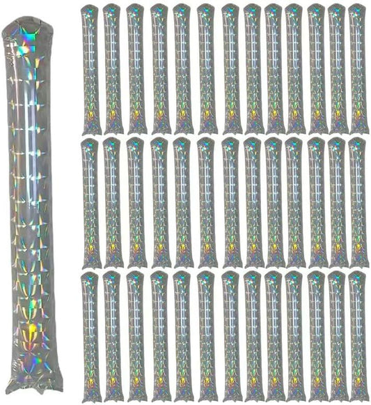 40pcs Round headTeam Spirit Boom Sticks Thunder Sticks Cheering Sticks Team Spirit Plastic Cheerleading Spirit Stick Clapper Inflatable Noise Maker Sports Supply (Glitter color)