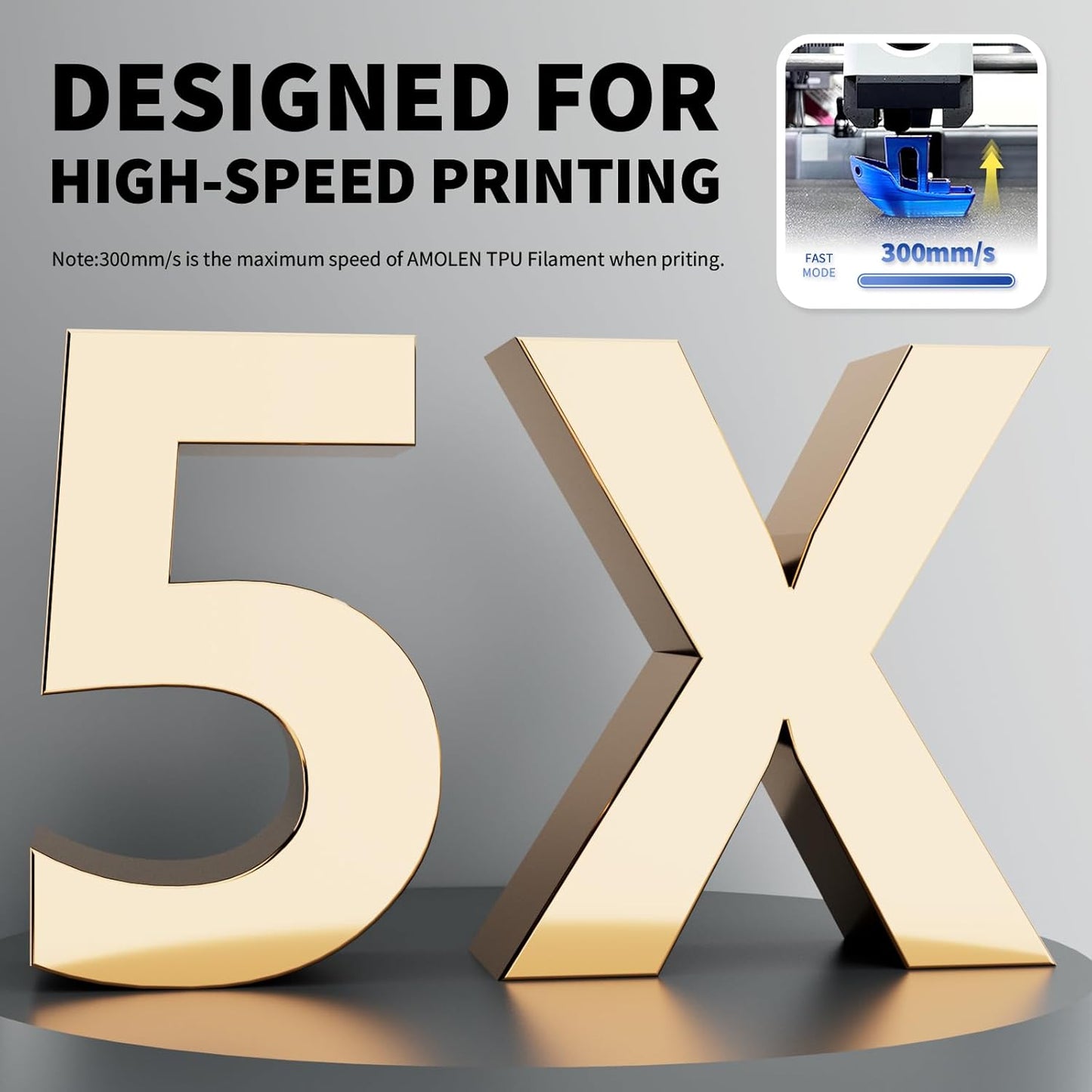 AMOLEN TPU 3D Printer Filament 1.75mm, Transparent Flexible TPU 3D Printing Filament Supports High Speed, 95A Soft TPU Filament 1kg Spool(2.2lbs), Transparent