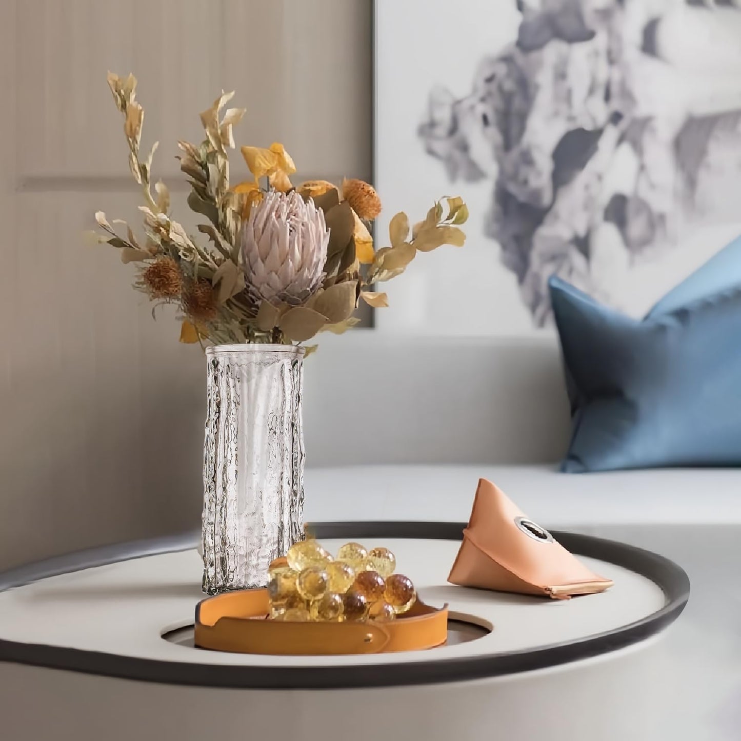 Glass Bud Vase, Transparent Cylindrical, Vintage Style, Wedding Centerpiece (Clear, 5 Pcs)