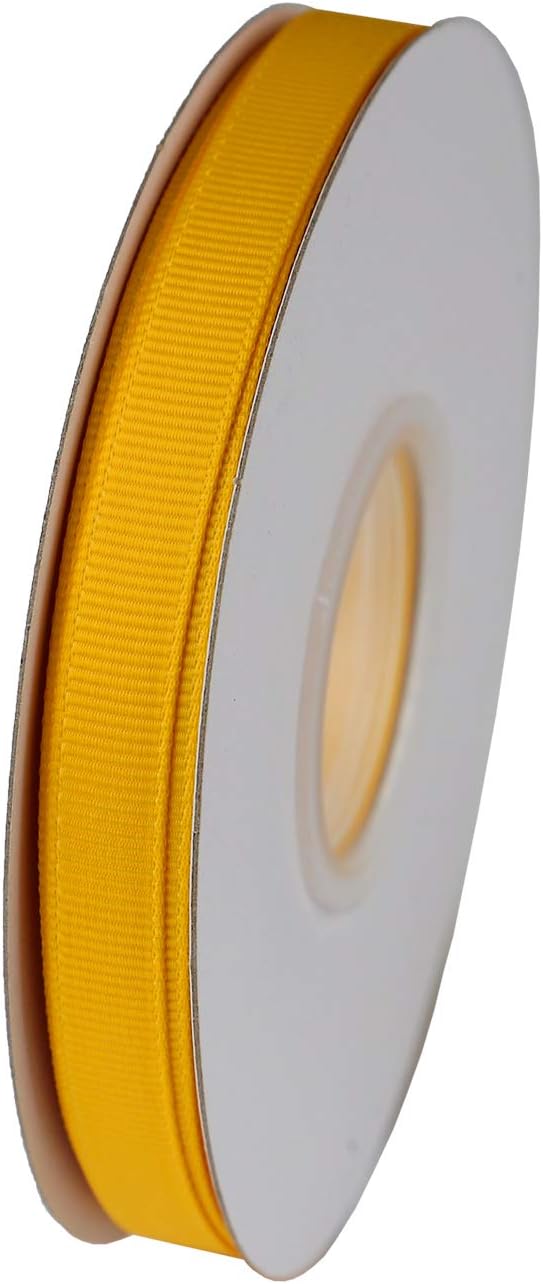 ITIsparkle 3/8" Inch Grosgrain Ribbon 50 Yards-Roll Set for Gift Wrapping Scrap Books Party Favor Hair Braids Baby Shower Decoration Cake Decoration Floral Arrangement Craft Supplies, Maize Ribbon