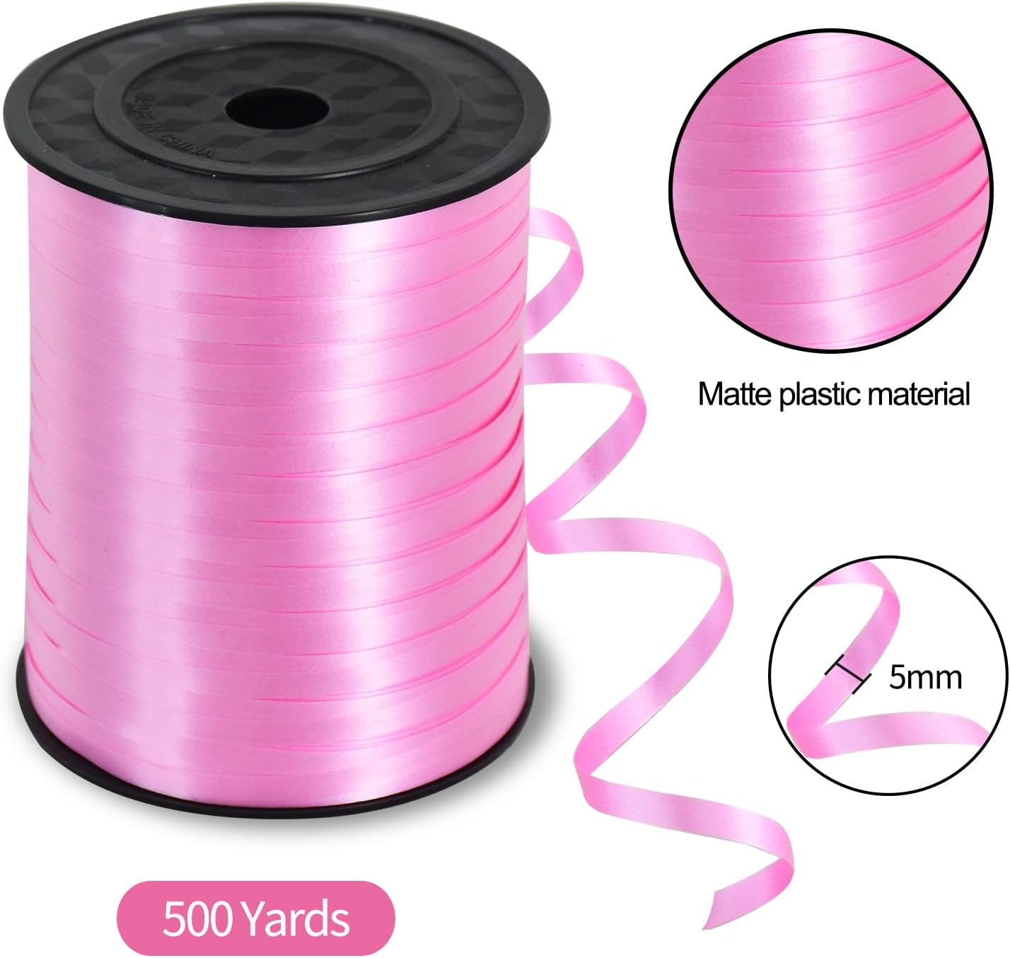 TONIFUL 500 Yards Curling Ribbon-Balloon Ribbon-Balloon String for Art&Craft Decor,Gift Wrapping,Ribbons and Bows for Christmas New Year Birthday Gifts Graduation Supplies (Light Pink)
