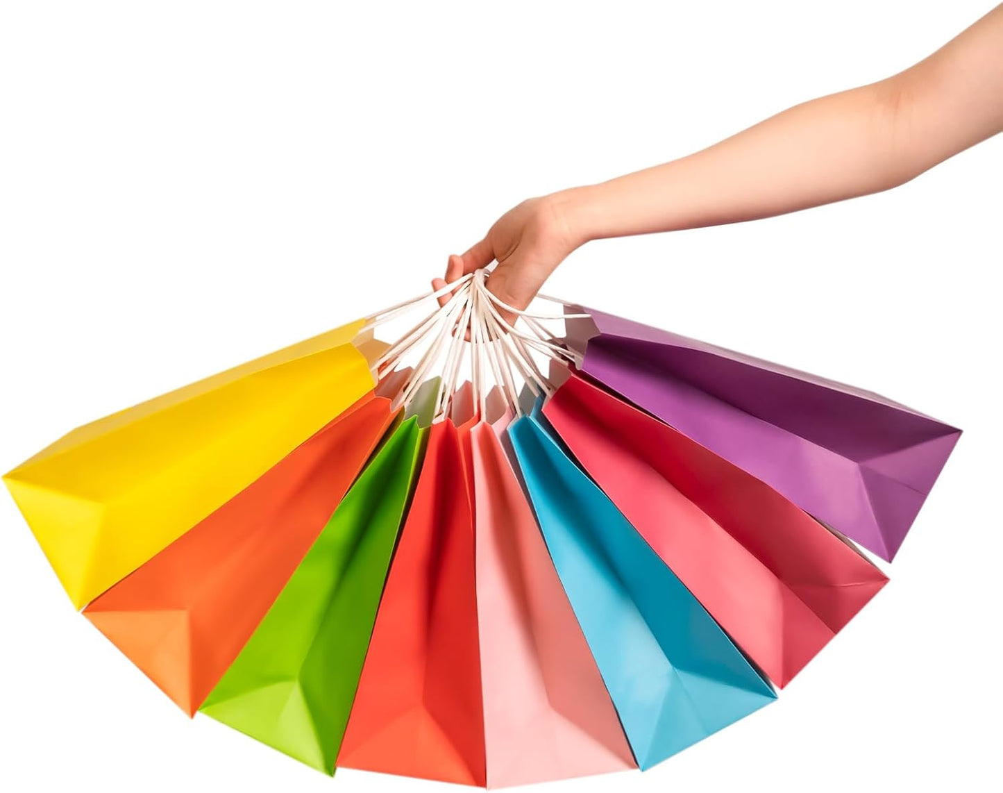 Beko 40 PCS Kraft Paper Gift Bags With Handles - 8 Colors, 8.3 * 5.9 * 3.2 Inch Bulk Gift Bags For Birthdays, Weddings, Baby Showers, Party Favors