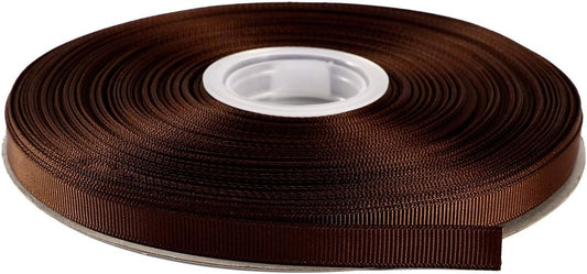 ITIsparkle 3/8" Inch Grosgrain Ribbon 50 Yards-Roll Set for Gift Wrapping Scrap Books Party Favor Hair Braids Baby Shower Decoration Cake Decoration Floral Arrangement Craft Supplies, Brown Ribbon