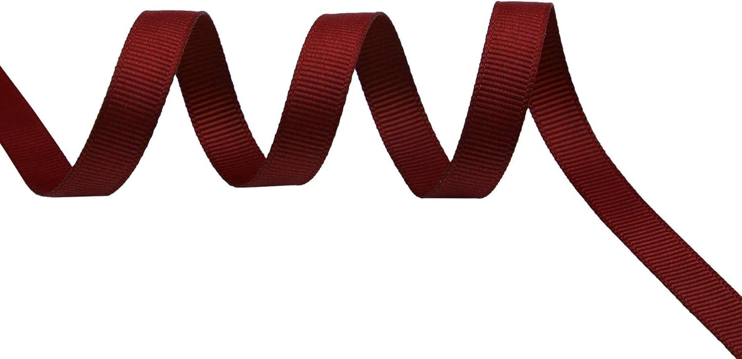 ITIsparkle 3/8" Inch Grosgrain Ribbon 50 Yards-Roll Set for Gift Wrapping Scrap Books Party Favor Hair Braids Baby Shower Decoration Cake Decoration Floral Arrangement Craft Supplies, Burgundy 277#