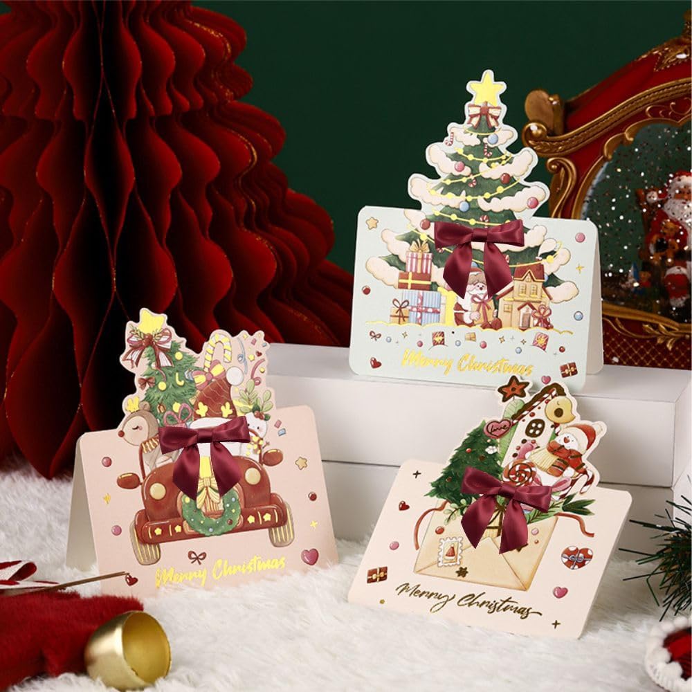 2.5" Hgzgch Burgundy Satin Ribbon Bow for Gift Wrapping, Premade Bows for Crafts, Cake, Party Favors, Handmade Bows with Double-Sided Tape, Self Adhesive Bows for Presents, Treats, Christmas - 50pcs