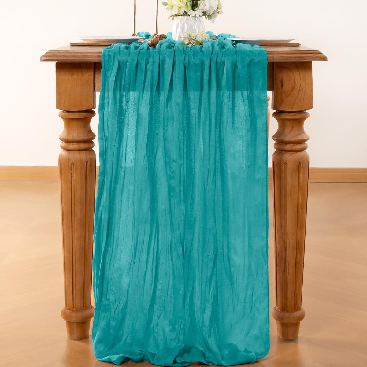 Teal Table Runner Cheesecloth Table Runners 10FT Farmhouse Table Runners 120 Inches Fall Table Decor Dining Room Centerpiece Wedding Boho Baby Shower Birthday
