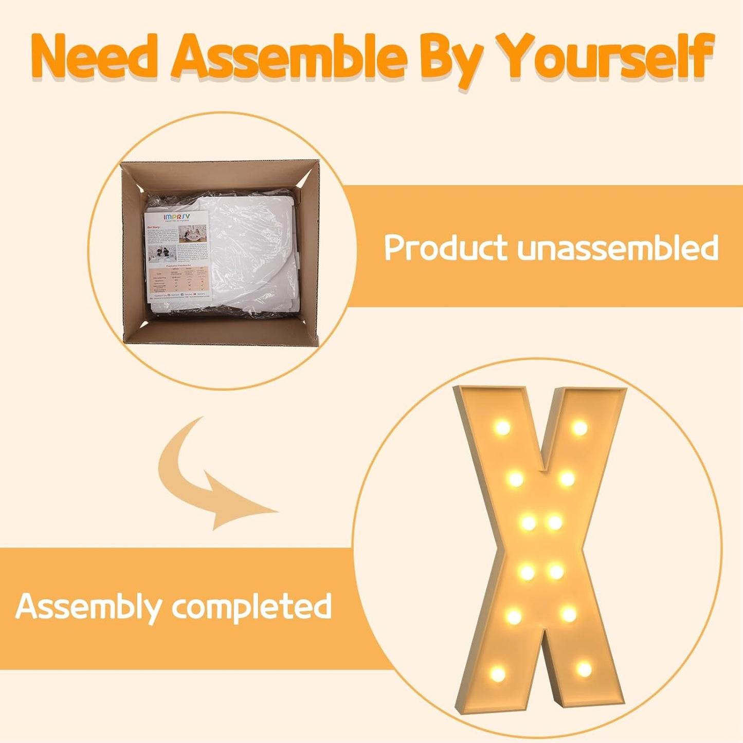 Marquee Letters 4 Feet Tall Large Light Up Letters X Happy Birthday Decorations Marry Me Engagement Party Decor Yellow Light Birthday Decorations Balloon Arch Kit Foam Sign X