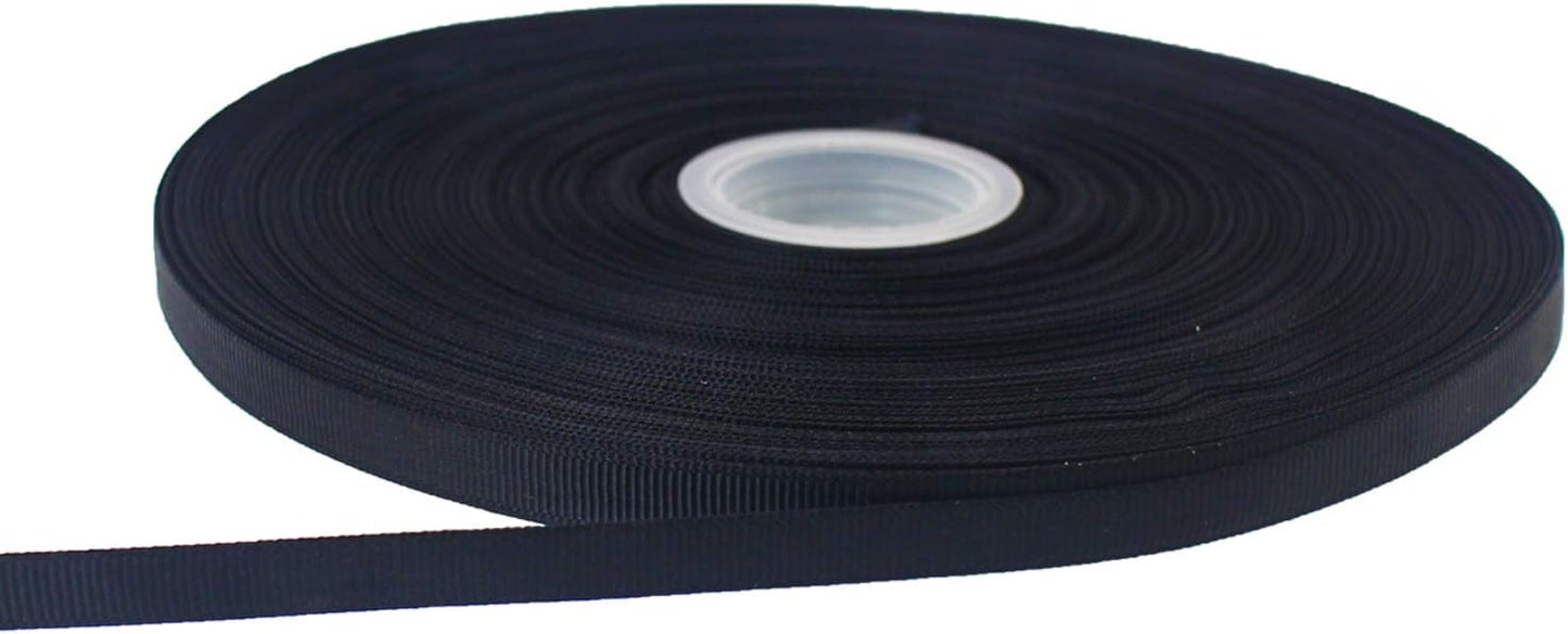 Jesep One Roll 100 Yards 3/8" Soild Grosgrain Ribbon Boutique Gift Wrapping Package Ribbon, DIY Crafts Bow Hair Headband Accessories Assorted Ribbon#30 (3/8" 10mm, Black)