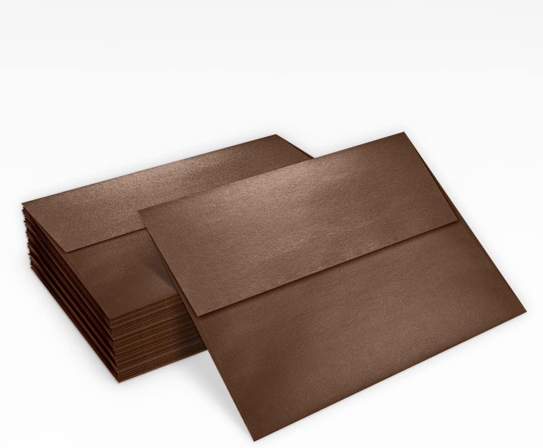 LUXPaper A7 Invitation Envelopes | Peel & Press | 5 1/4" x 7 1/4" | Bronze Metallic | 80lb. Text | 250 Qty