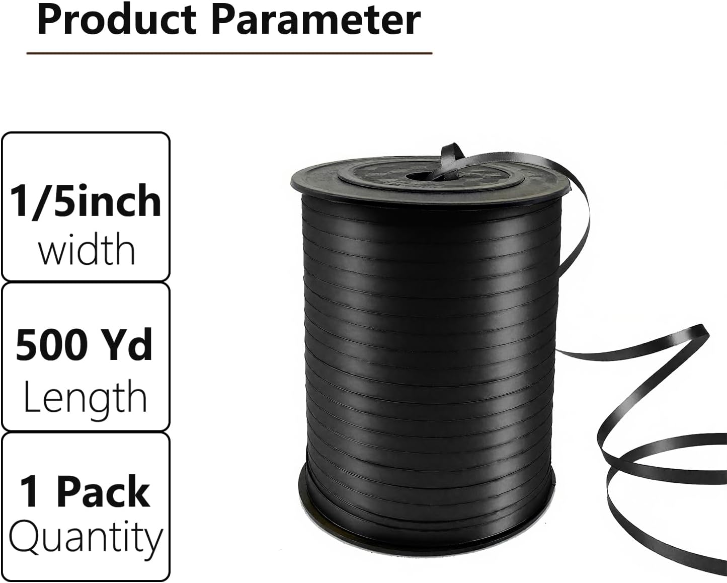 500 Yards Curling Ribbon-Balloon String for Birthday Gift Wrapping,Festival Party Decor,Ribbons & Bows for Christmas New Year Gifts Supplies (Black)