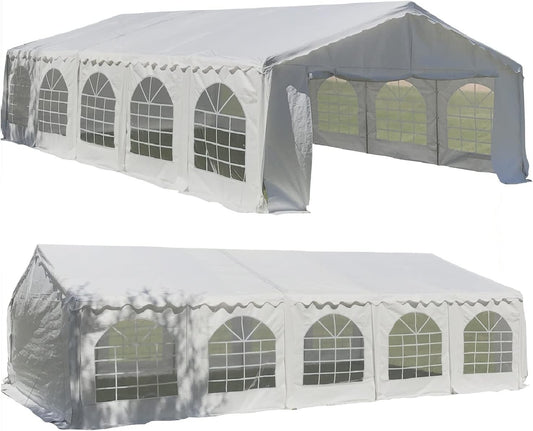 DELTA 32'x20' Budget PE Party Tent + (3) Long Storage Bags,Tents for Parties, Large Canopy Carpas para Fiestas, Big Wedding Party Event Tents with Waterproof Top for Patio Outdoor Garden Events